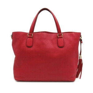 Gucci Leather Soho Red Bag Tote Tassel